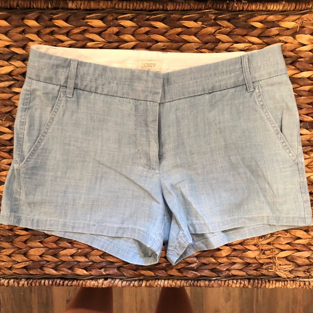 Chambray J Crew chino shorts